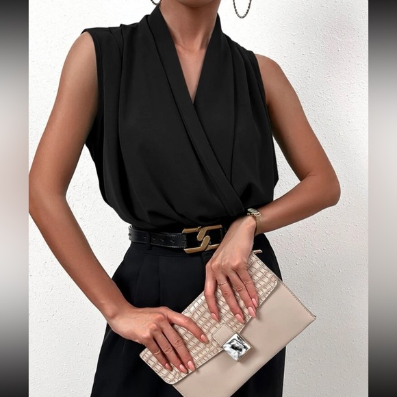 Luxe wrap hem surplice blouse - Picture 2 of 16